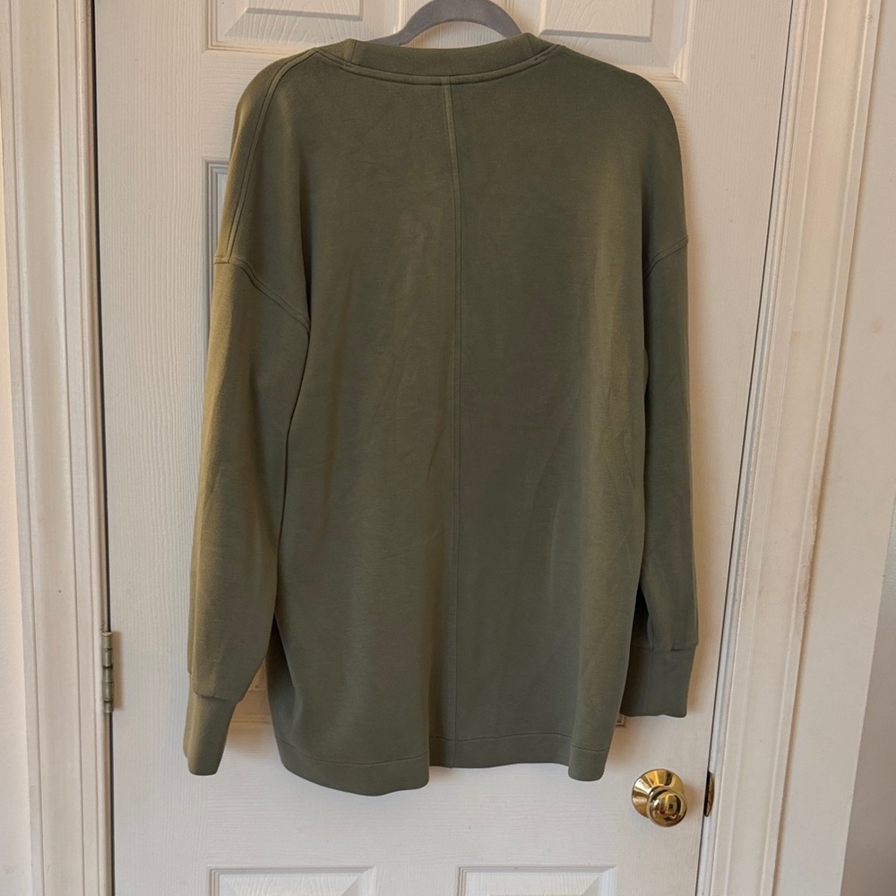 Spanx Air Essentials Olive Green V-Neck Pullover - image 3
